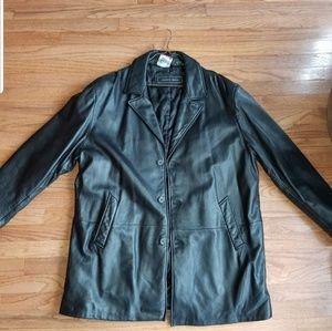 Men Trench coat leather jacket